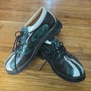 John Fluevog Green, Pearl White and Charcoal Black Angel